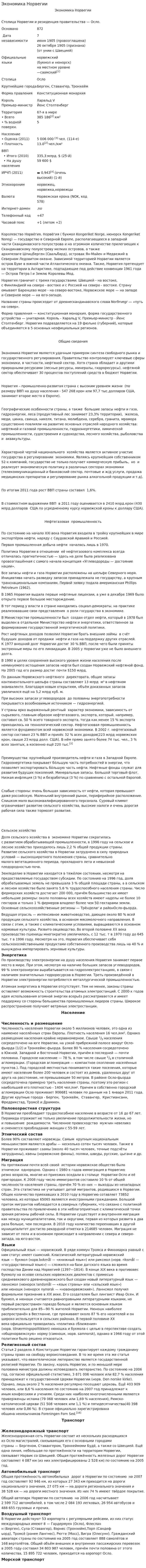 Экономика Норвегии
