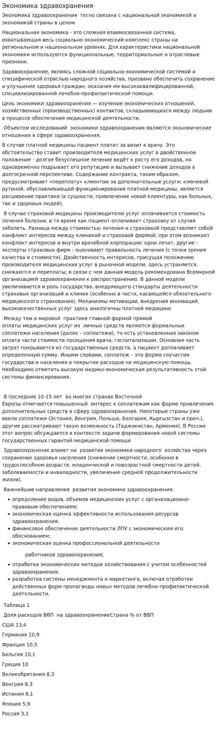 Экономика здравохранения