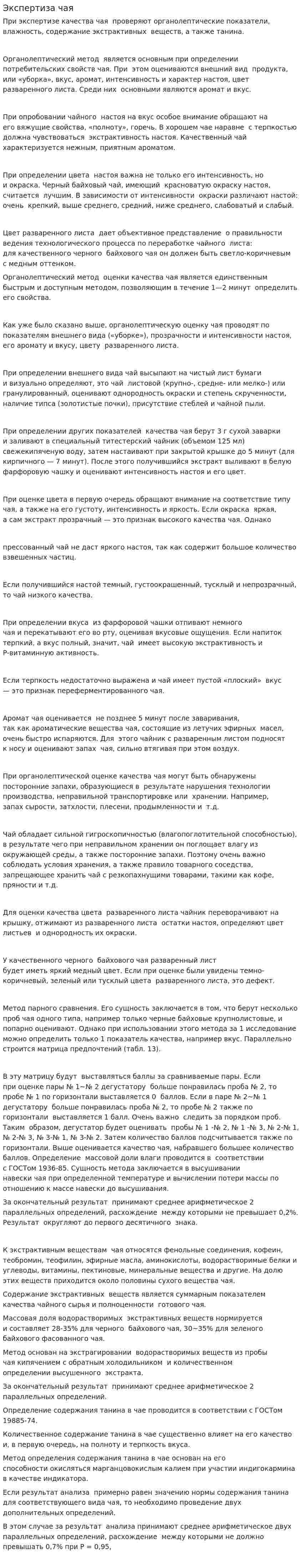 Экспертиза чая. 2