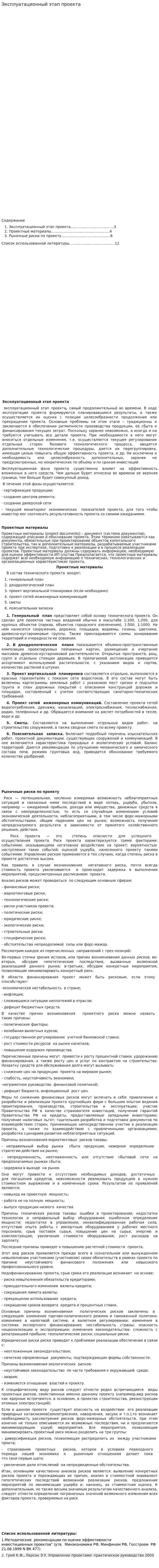 Эксплуатационный этап проекта
