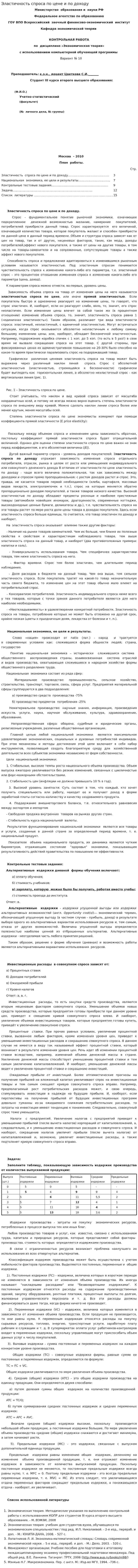 Эластичность спроса по цене и по доходу