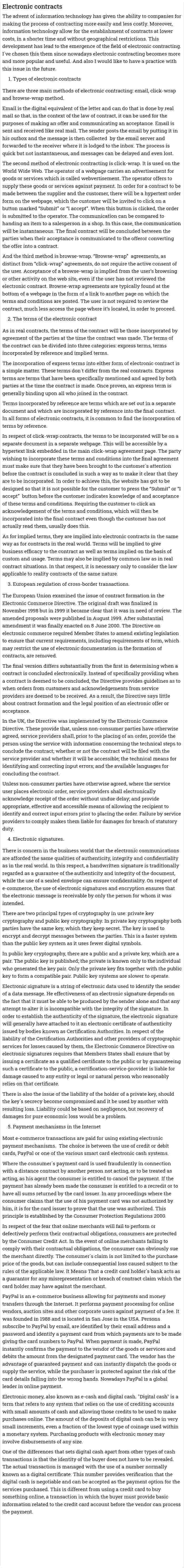 Electronic contracts