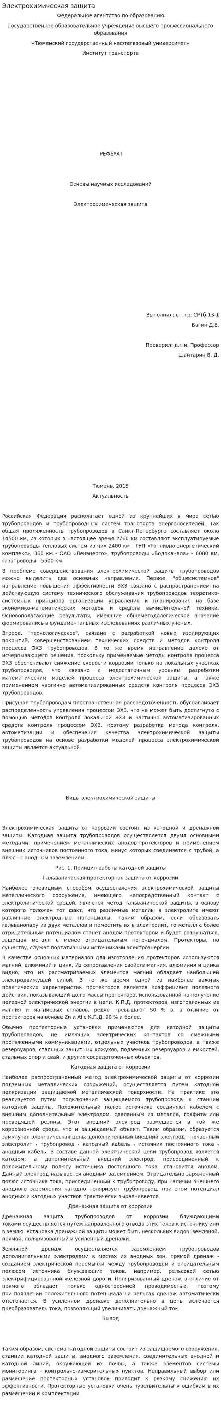Электрохимическая защита