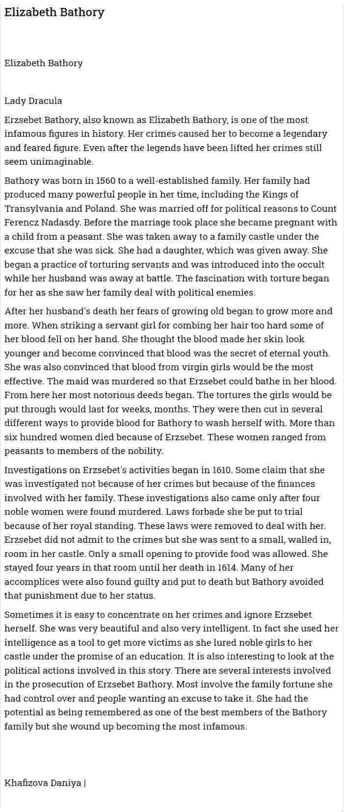 Elizabeth Bathory