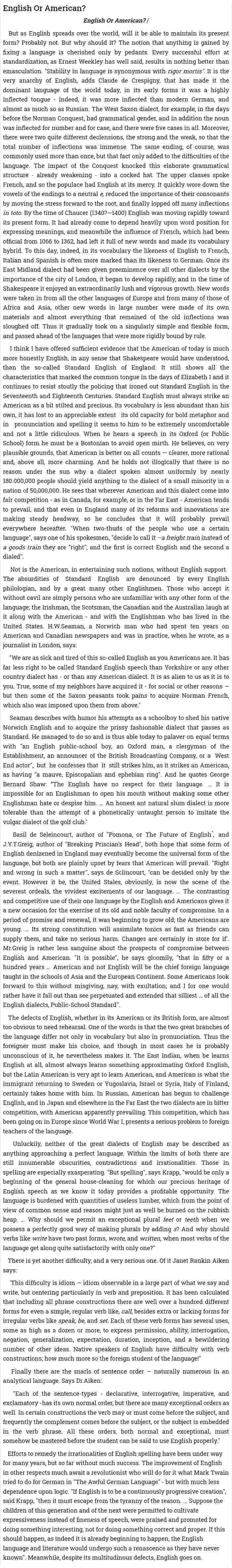English Or American?