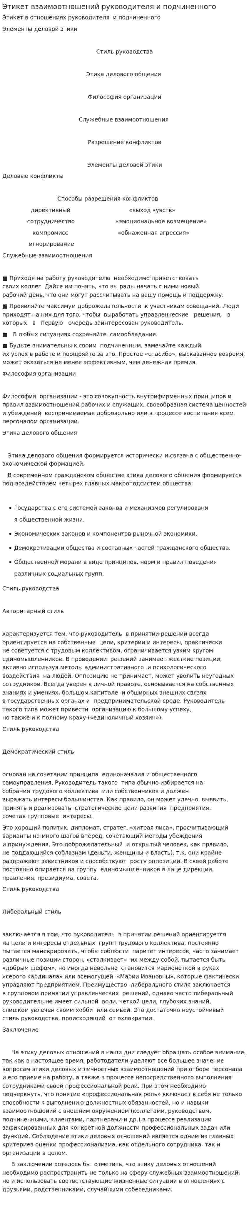 Этикет взаимоотношений руководителя и подчиненного. 2