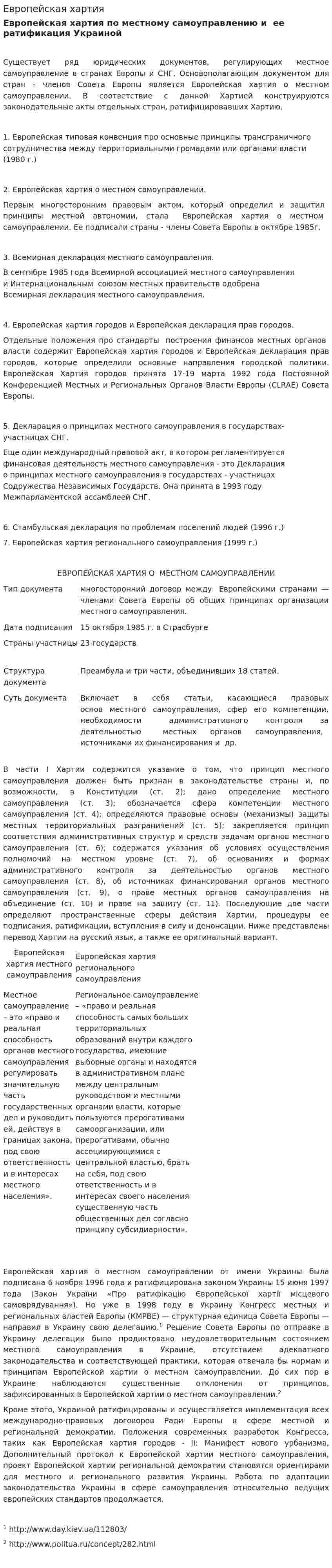 Европейская хартия