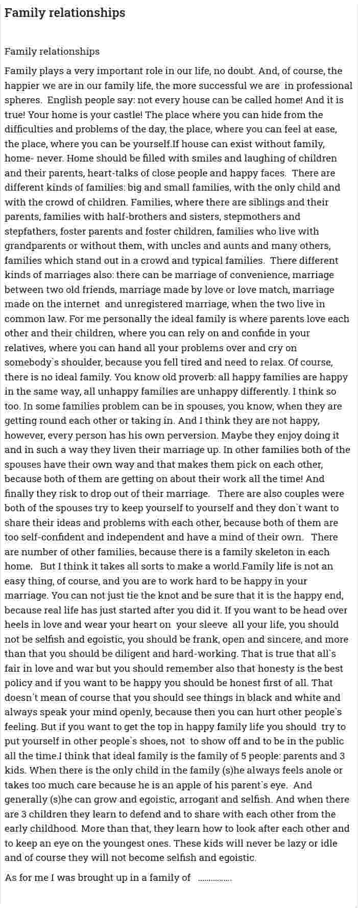 Family relationships