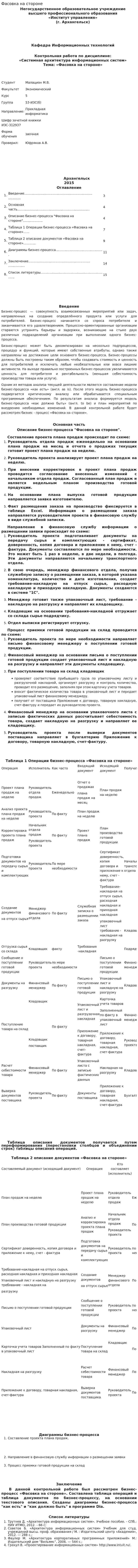 Фасовка на стороне