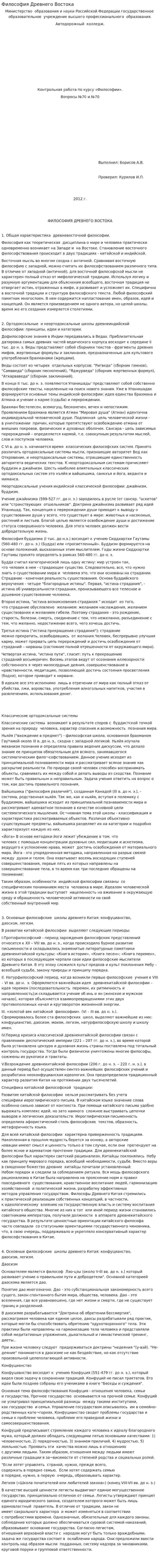 Философия Древнего Востока