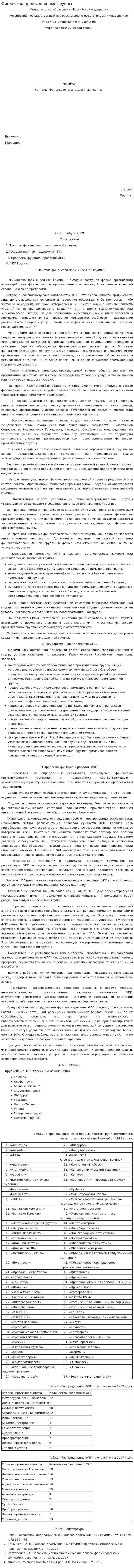 Финансово-промышленные группы. 3