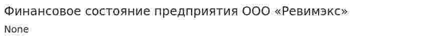 Финансовое состояние предприятия ООО «Ревимэкс»