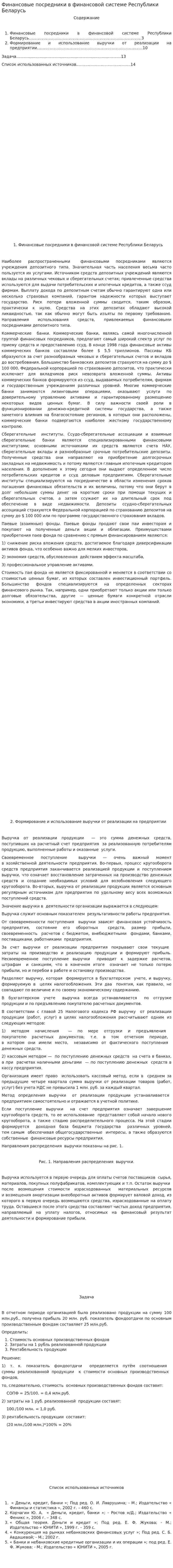 Финансовые посредники в финансовой системе Республики Беларусь