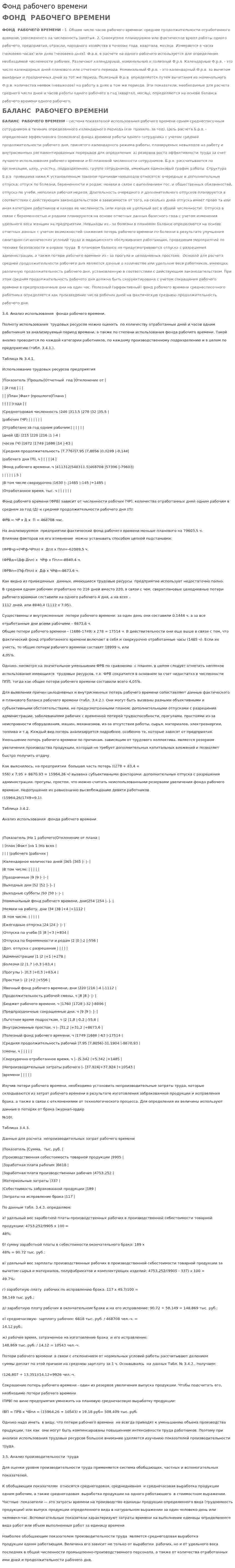 Фонд рабочего времени