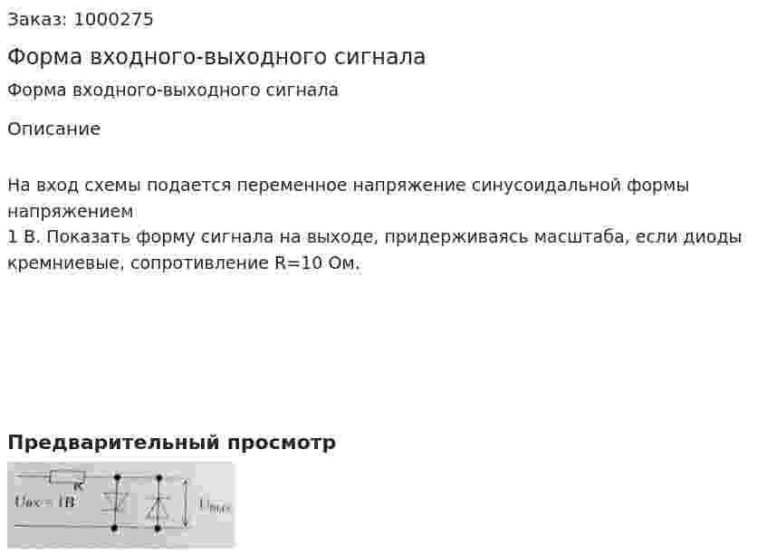 Форма входного-выходного сигнала 