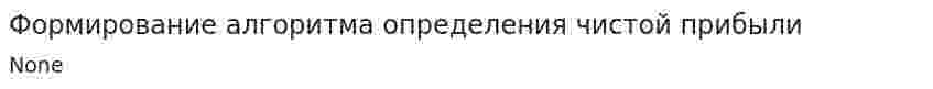 Формирование алгоритма определения чистой прибыли