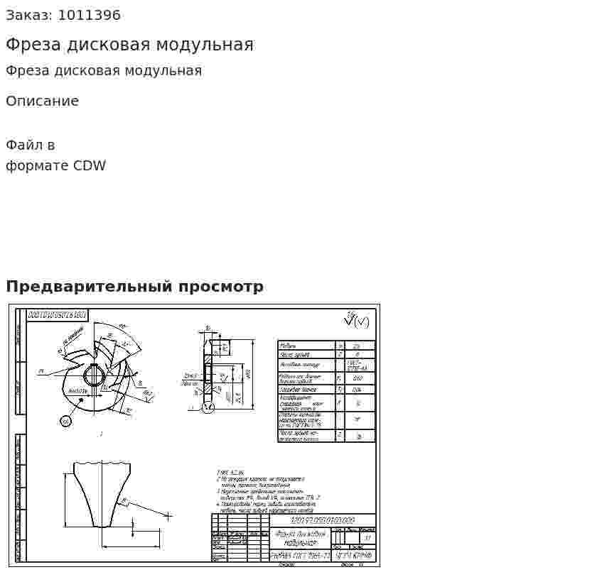 Фреза дисковая модульная 
