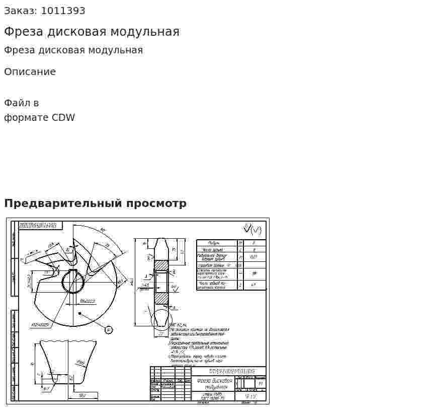Фреза дисковая модульная 