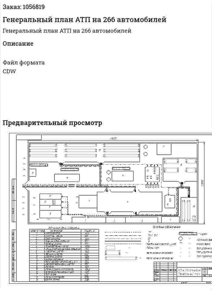 Генеральный план АТП на 266 автомобилей 
