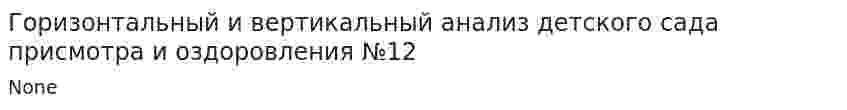 Горизонтальный и вертикальный анализ детского сада присмотра и оздоровления №12