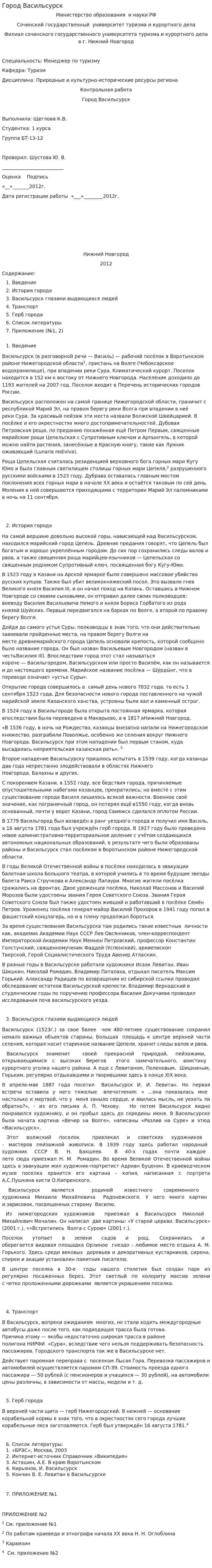 Город Васильсурск