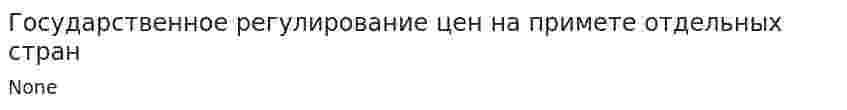 Государственное регулирование цен на примете отдельных стран
