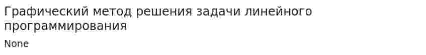 Графический метод решения задачи линейного программирования