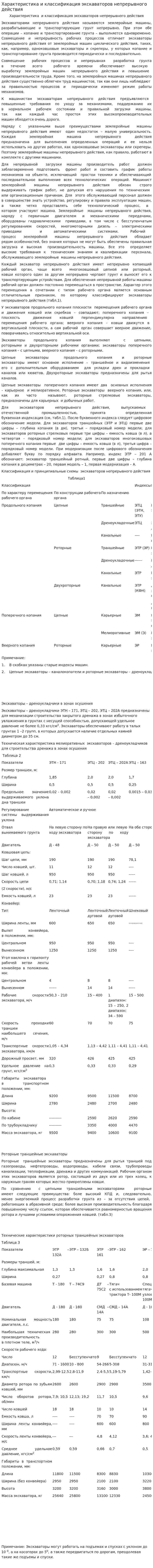 Характеристика и классификация экскаваторов непрерывного действия