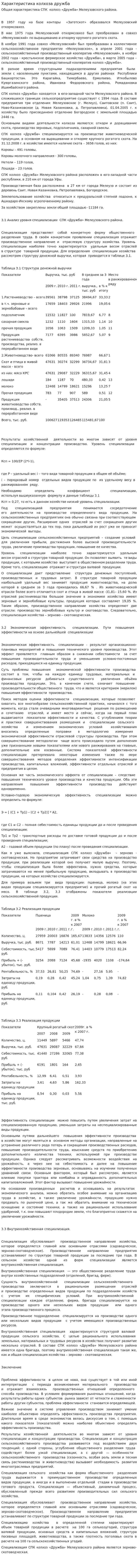 Характеристика колхоза дружба