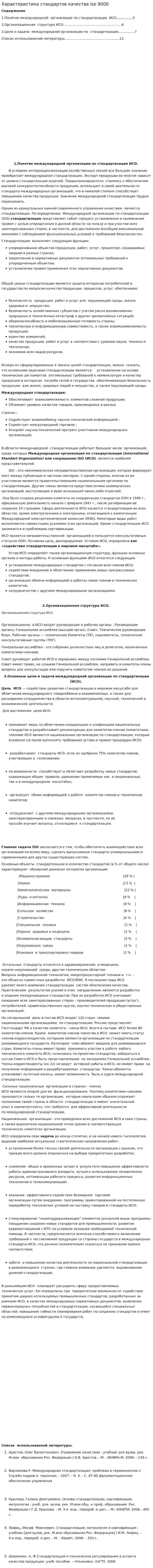 Характеристика стандартов качества iso 9000