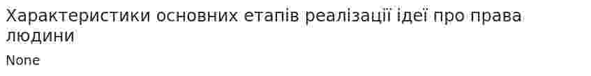 Характеристики основних етапів реалізації ідеї про права людини