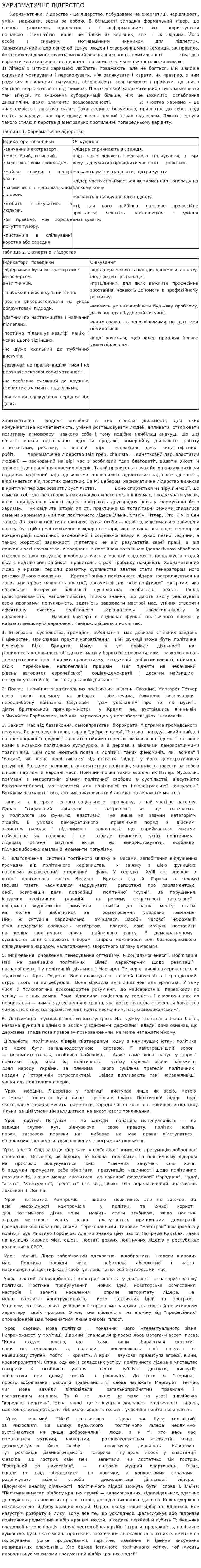 ХАРИЗМАТИЧНЕ ЛІДЕРСТВО