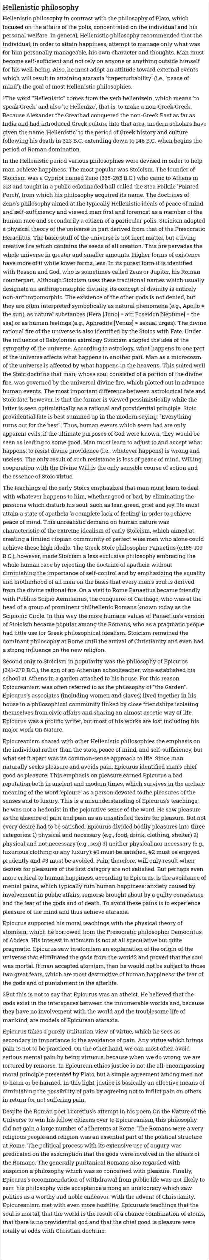 Hellenistic philosophy