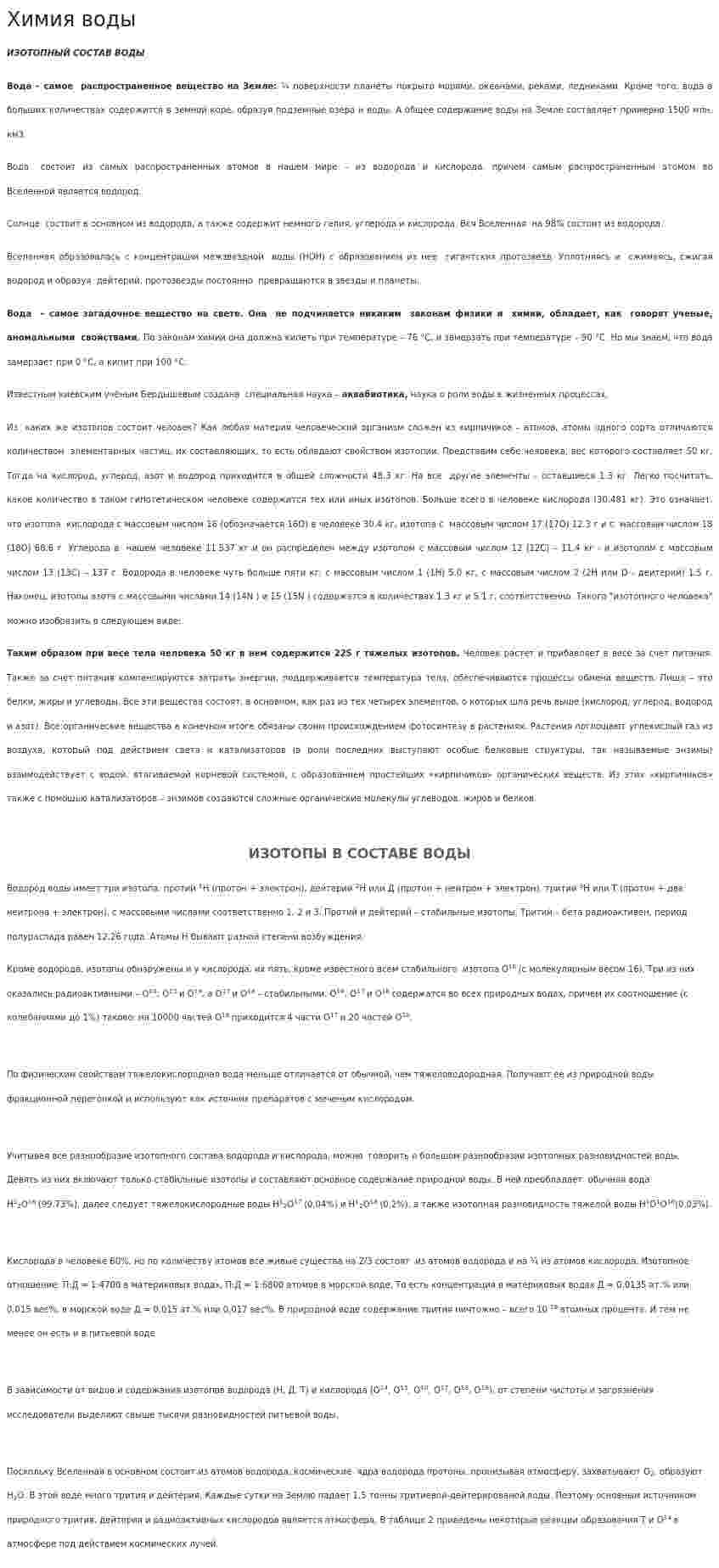 Химия воды
