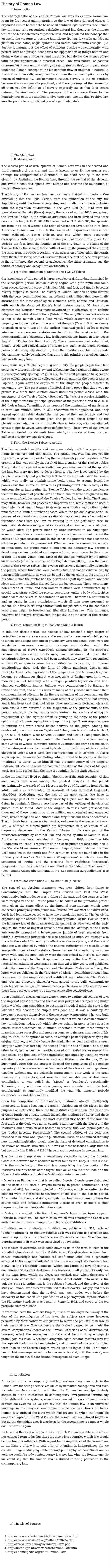 History of Roman Law
