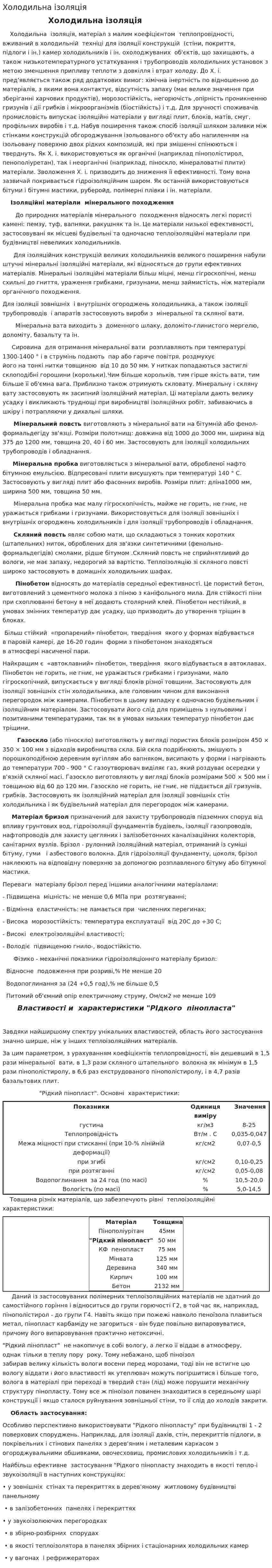 Холодильна ізоляція