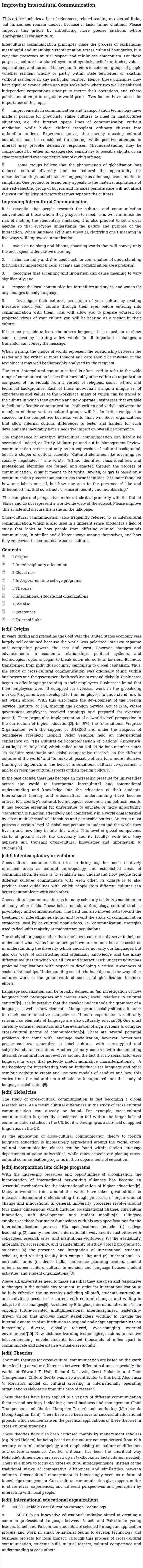 Improving Intercultural Communication