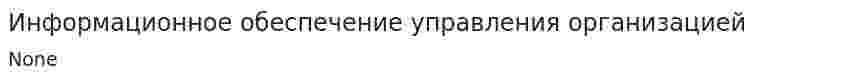 Информационное обеспечение управления организацией. 5