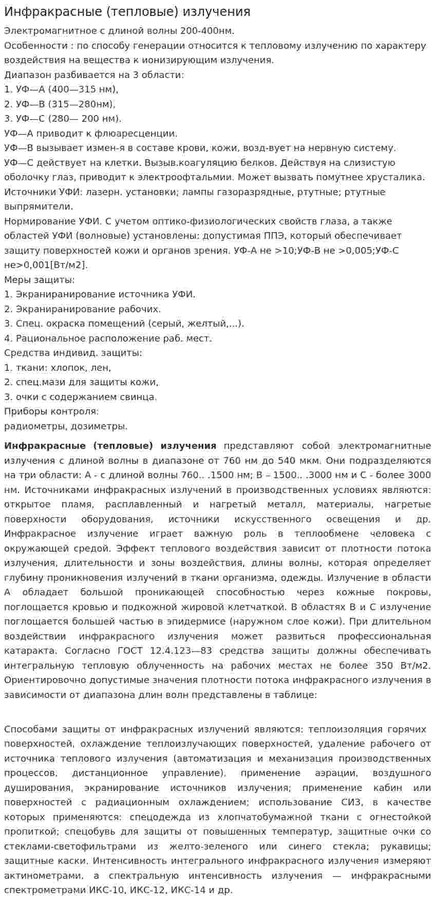 Инфракрасные (тепловые) излучения
