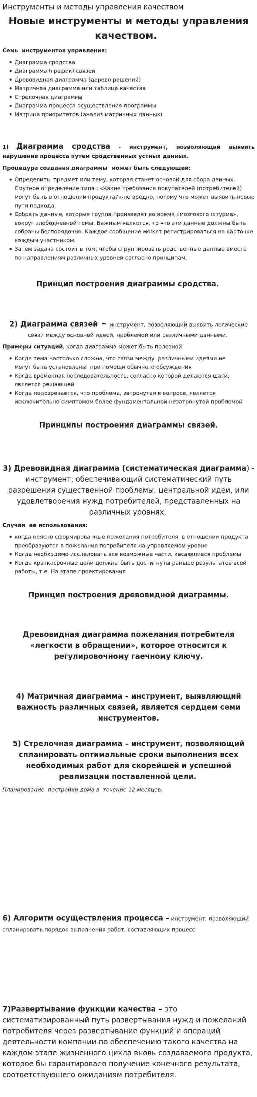 Инструменты и методы управления качеством