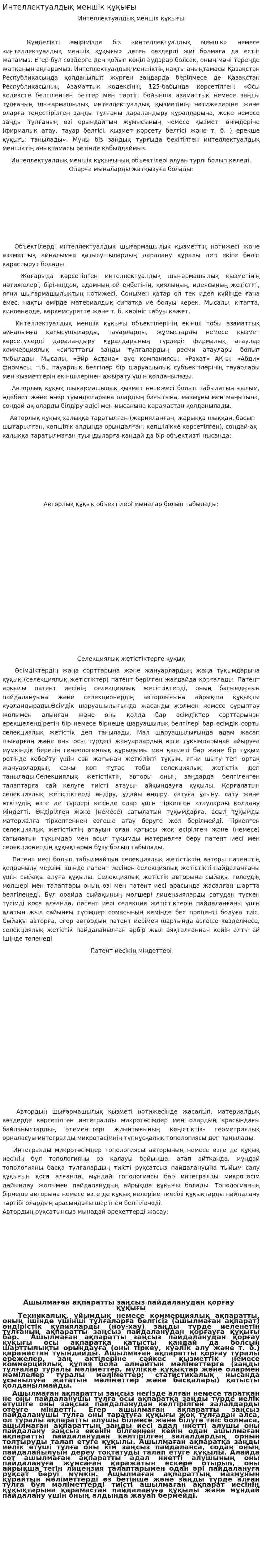Интеллектуалдық меншік құқығы