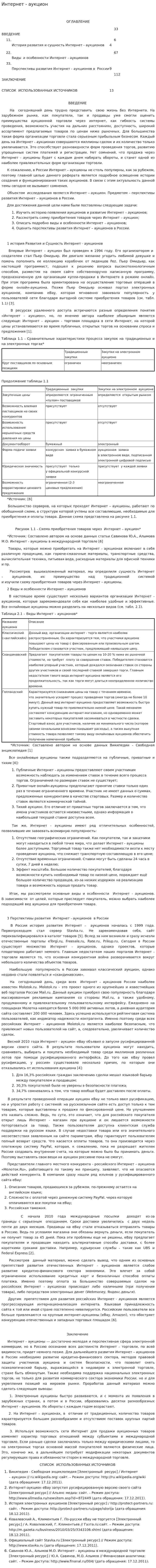 Интернет - аукцион