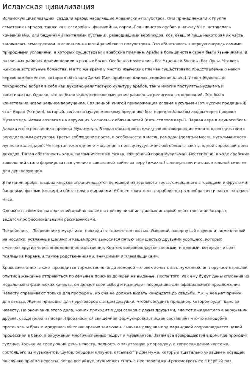 Исламская цивилизация. 2