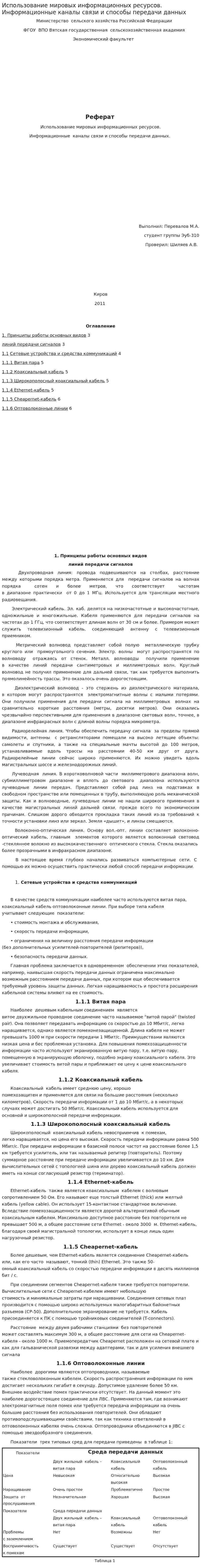 Использование мировых информационных ресурсов. Информационные каналы связи и способы передачи данных