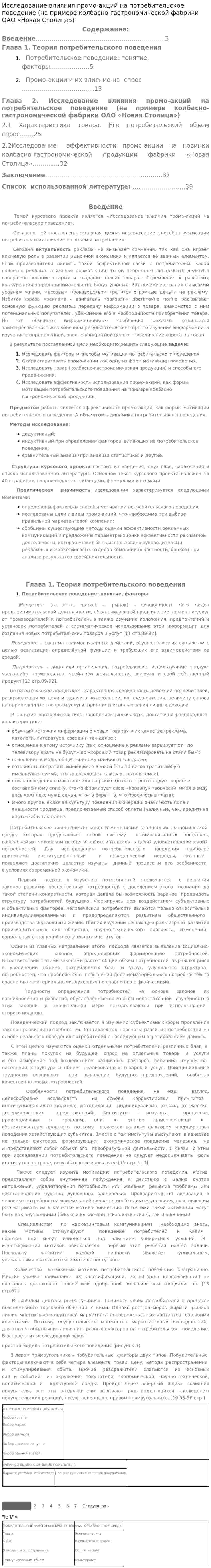 Исследование влияния промо-акций на потребительское поведение (на примере колбасно-гастрономической фабрики ОАО «Новая Столица»)