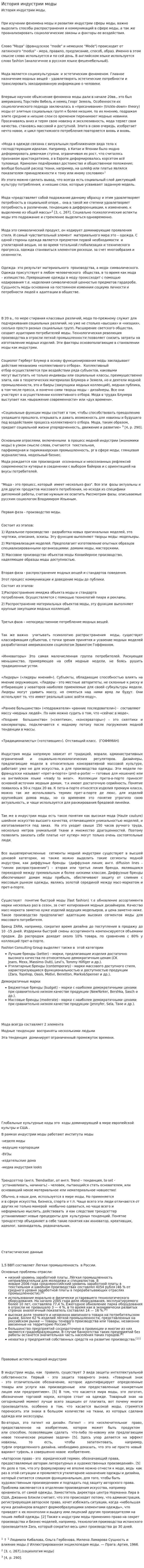 История индустрии моды