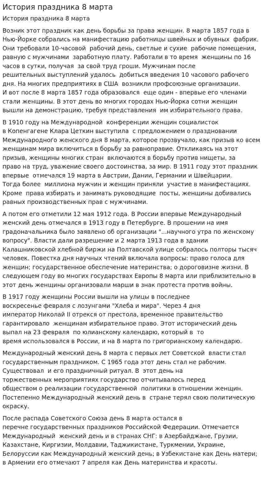 История праздника 8 марта