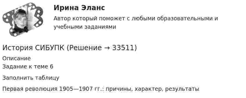      
          Описание
          Задание к теме 6Заполнить таблицуПервая революция 1905—1907 гг.: причины, характер, результаты  
            
            
            История СИБУПКИстория СИБУПКИСТОРИЯ СИНЕРГИЯИстория синергия 1 курсИСТОРИЯ СИНЕРГИЯ Менеджмент 1 курс 1 семестр История//СИНЕРГИЯ//МОСап//МТИ//МОИИСТОРИЯ//СИНЕРГИЯ//МТИ//МОИ//МОСапИстория России  | Университет Синергия | Магистратура| 2023-2024 уч.г.| Зачёт | Оценка ХОРОШОИстория России (часть 1/1)  ММУИстория России (часть1/2) ММУ 2022г.история ростдистантИстория русского литературного языка (ответы на тесты)История русского языка (задания) История Сибупк
