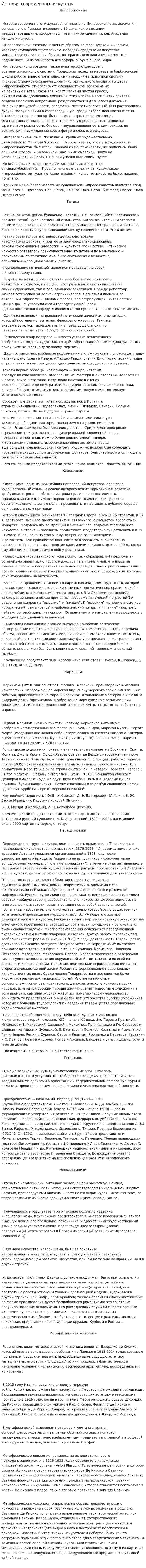 История современного искусства