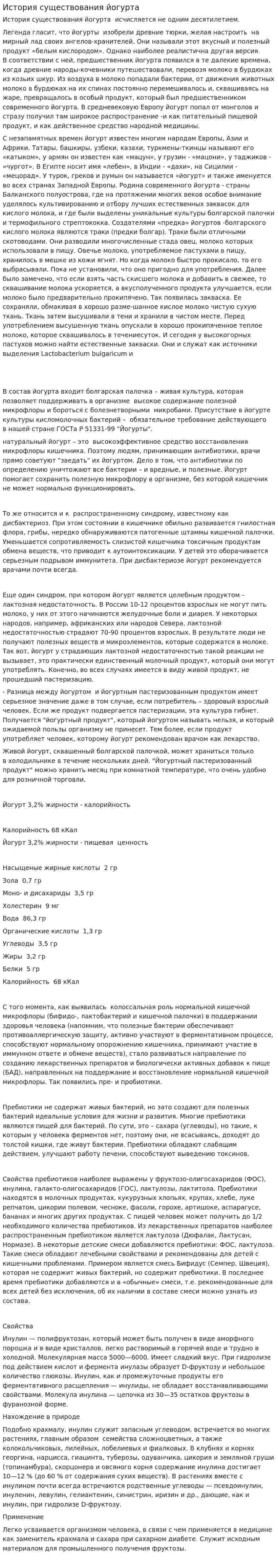 История существования йогурта